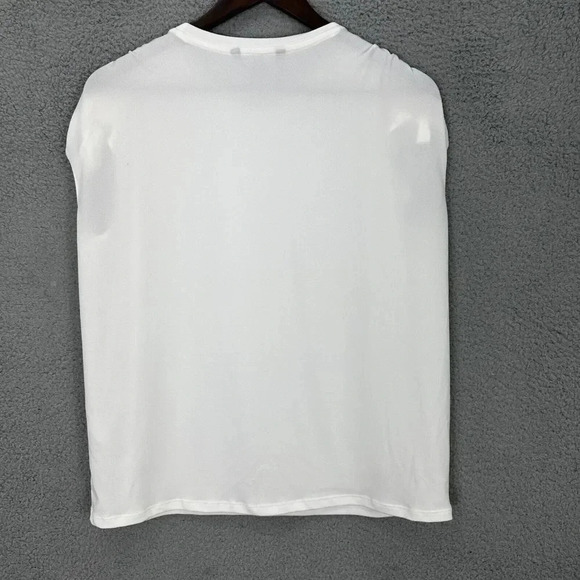 Banana Republic top womens medium ivory ruched drawstring shoulder neutral - Picture 8 of 8